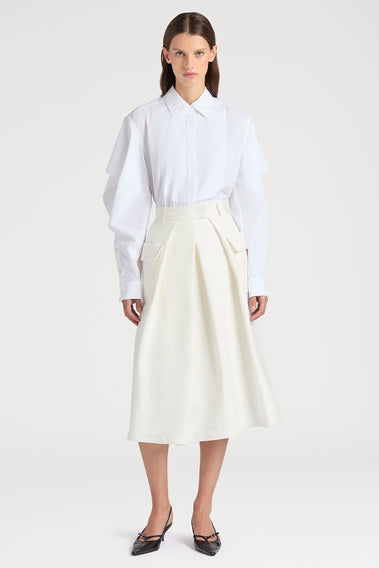 REFINED PORTS 1961 WHITE SHIRT - SHOWCASING DISTINCTIVE CUT-OUT DESIGN ELEMENTS