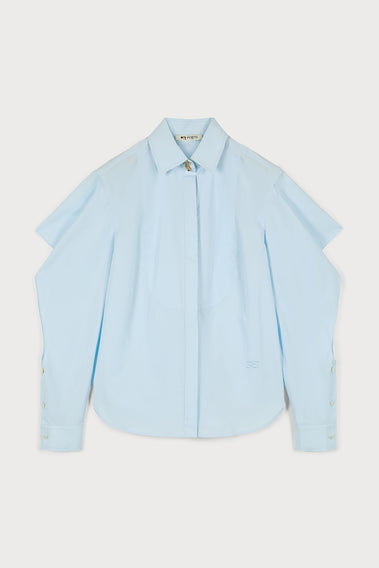 REFINED PORTS 1961 PALE BLUE SHIRT - SHOWCASING DISTINCTIVE CUT-OUT DESIGN ELEMENTS