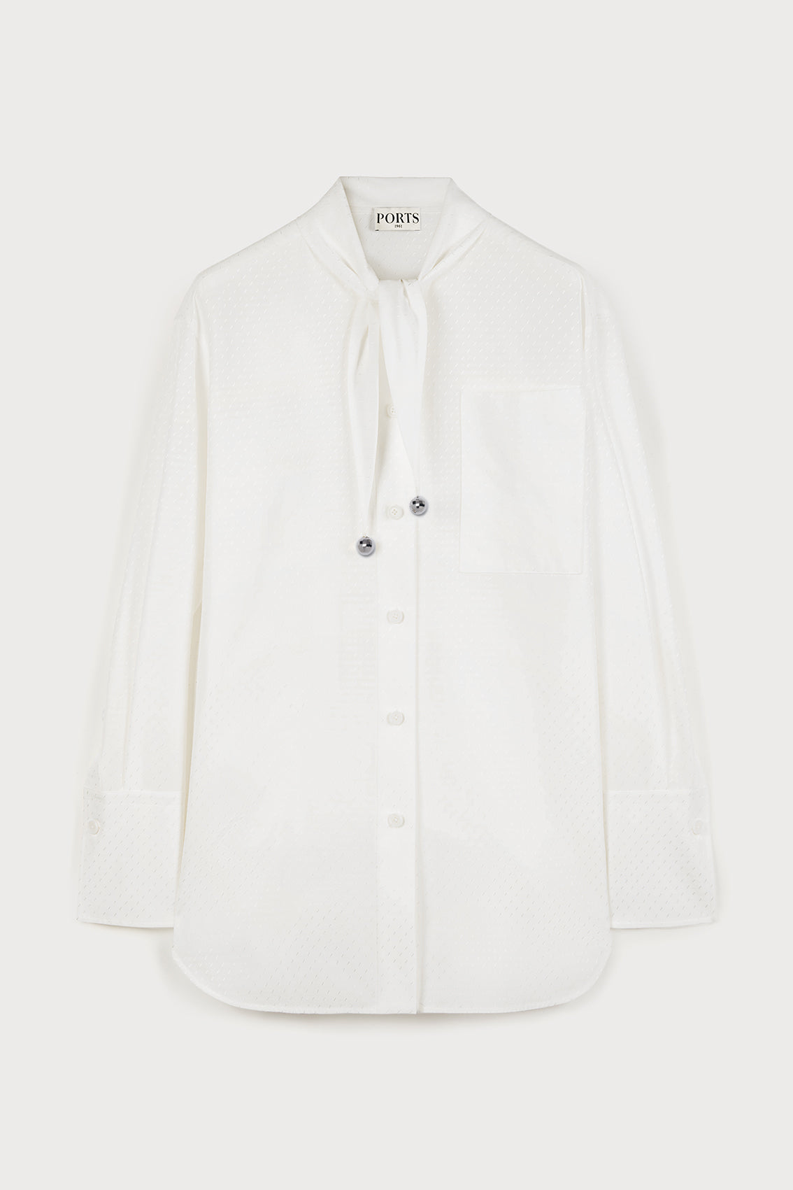 Reversed Shirt with Necktie In Optic White