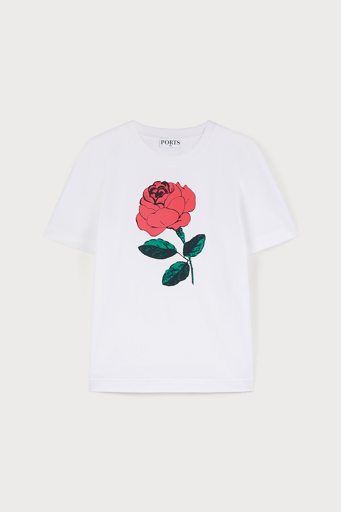 Jersey Tee with Rose Front Back Print