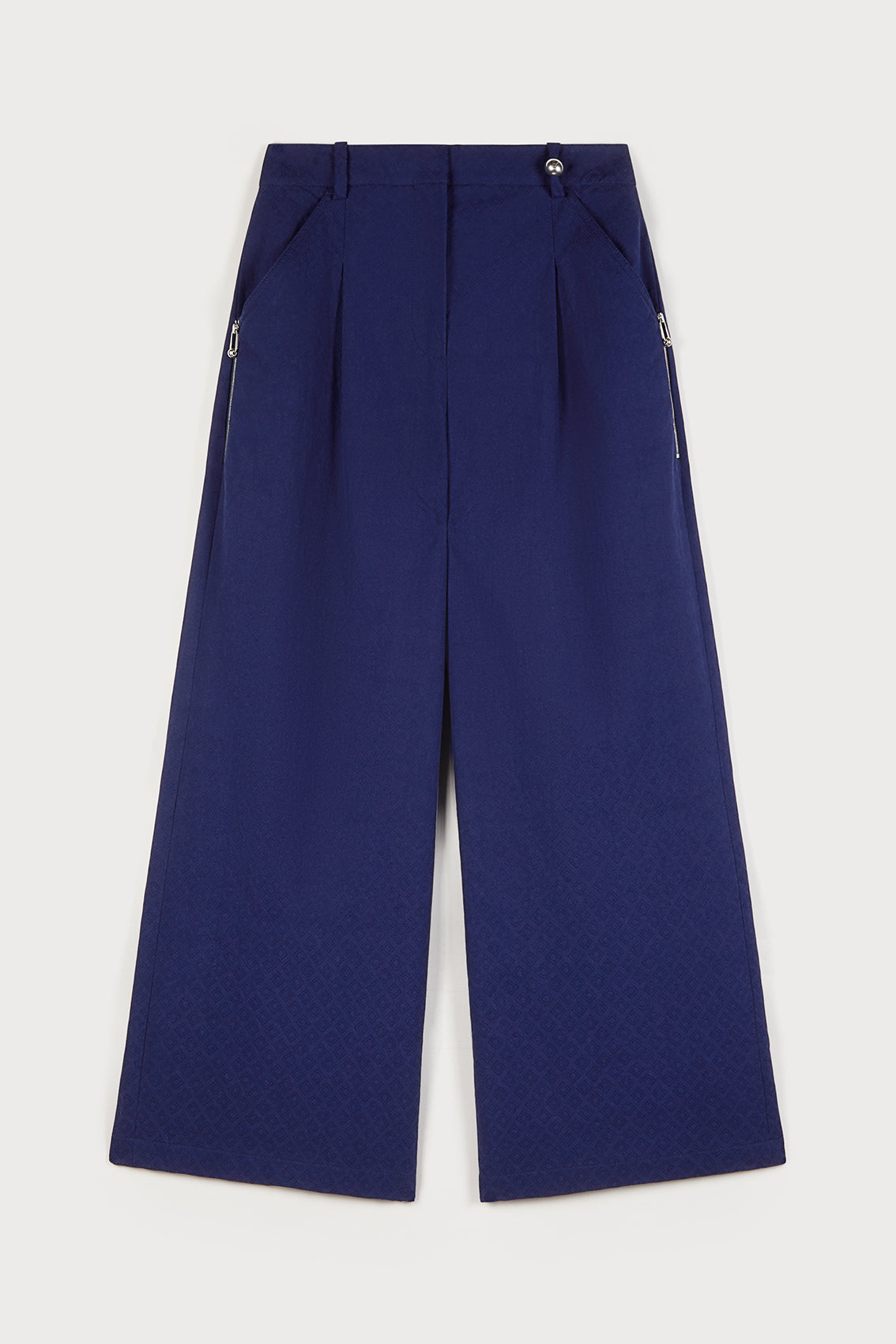 Cropped Wide-leg Cotton Trousers