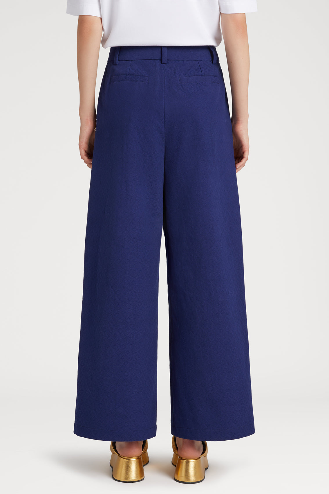Cropped Wide-leg Cotton Trousers