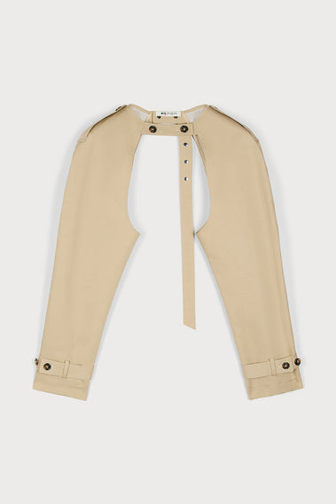 BEIGE CHIC BUTTONED CAPE JACKET