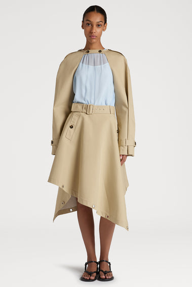 BEIGE CHIC BUTTONED CAPE JACKET