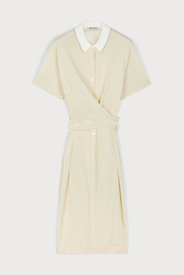 CLASSIC CREAM POLO SHIRT DRESS