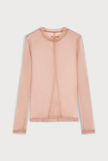 ROSE PETAL SHEER LONG SLEEVE TOP