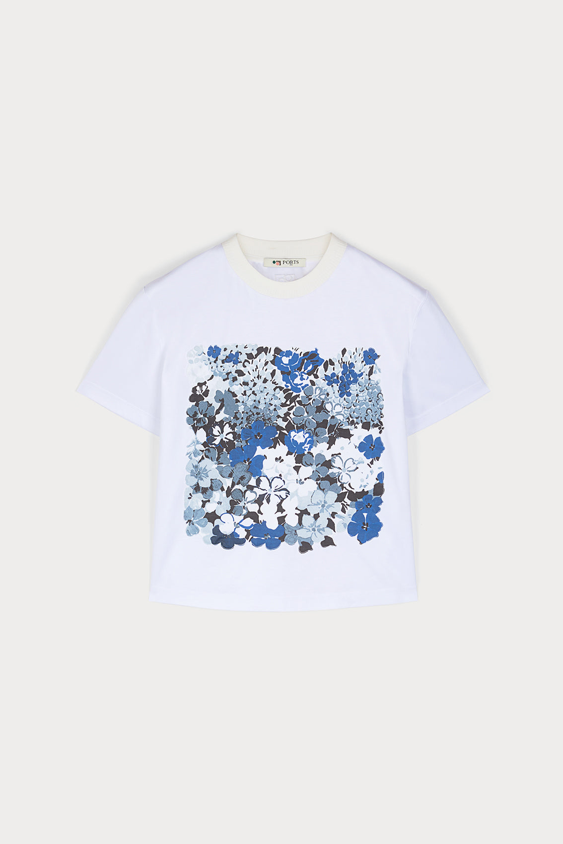 PETAL PRINT WHITE T-SHIRT