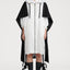White and Black Ripstop Coat with Cape