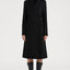 Black Single Breasted Tailored Coat with Chain Logo