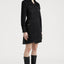 Black Denim Asymmetric Dress with Contrast Stitching