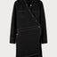 Black Denim Asymmetric Dress with Contrast Stitching