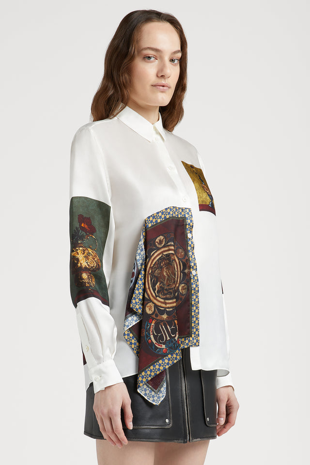 Long Sleeve Shirt with Vase Prints