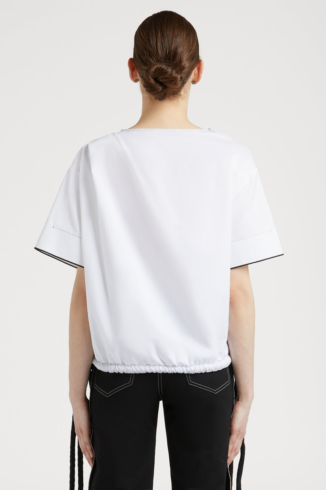 Plein Air Short Sleeve Blouse with Coulisse