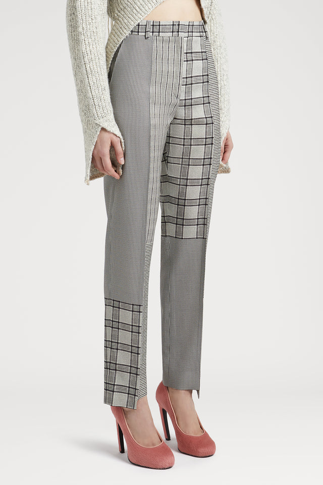 Patch print Trousers in Black and White