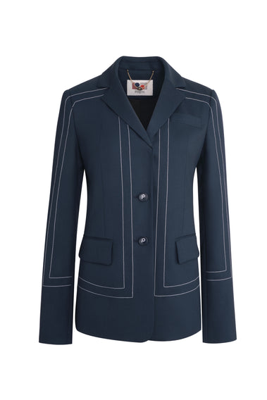 NAVY WHITE STITCHING BLAZER