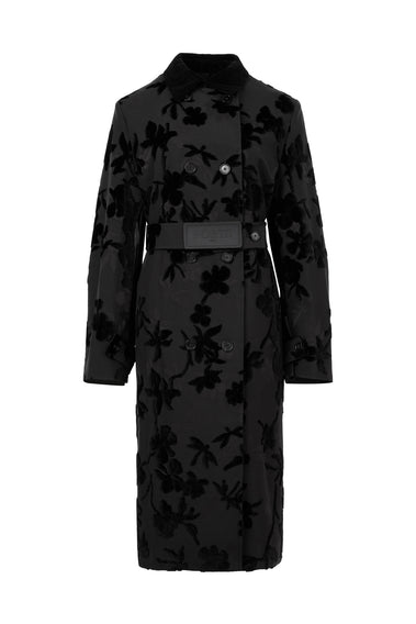 TONE ON TONE FLORAL PRINT TRENCH