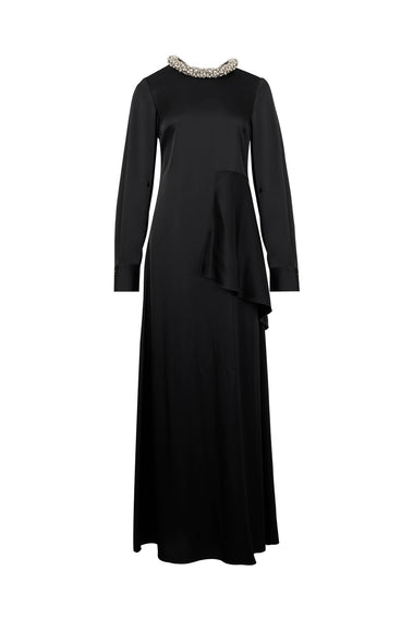 BLACK CRYSTAL NECKLACE GOWN