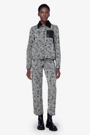 FLORAL DENIM JACQUARD JACKET