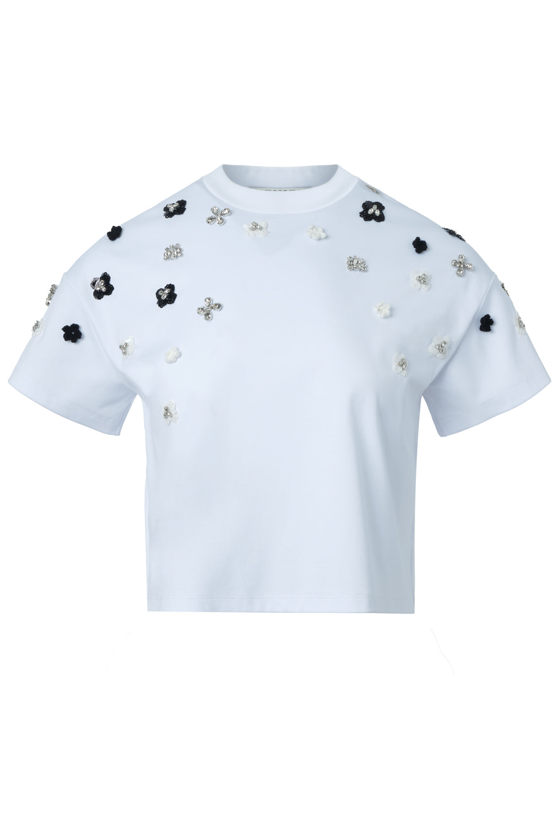 SWAROVSKI CRYSTAL FLOWER T-SHIRT