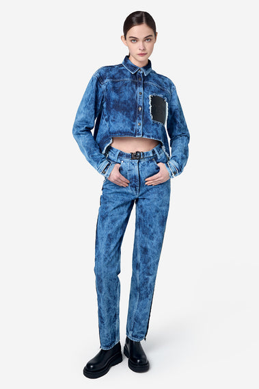DENIM JACQUARD JEANS