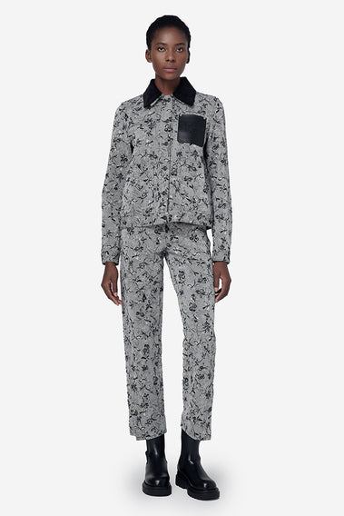 FLORAL DENIM JACQUARD JEANS