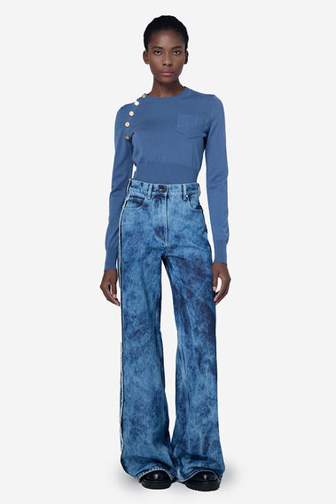 UNIQUE JACQUARD DENIM JEANS