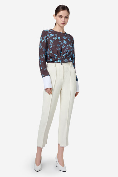 CONTRAST BUTTON DETAILS TROUSERS