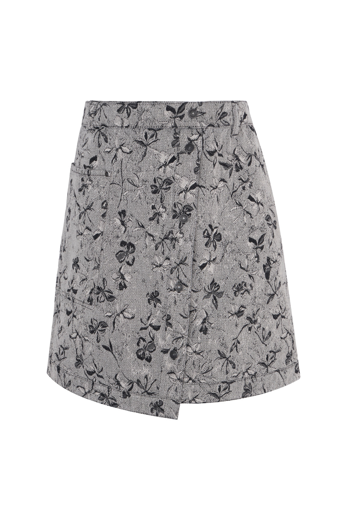 Floral Denim Jacquard Skirt