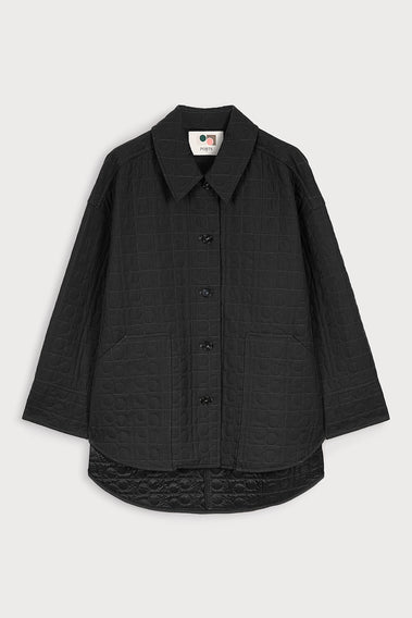 BLACK INFINITY LOGO QUILTED JACKET