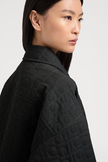 BLACK INFINITY LOGO QUILTED JACKET
