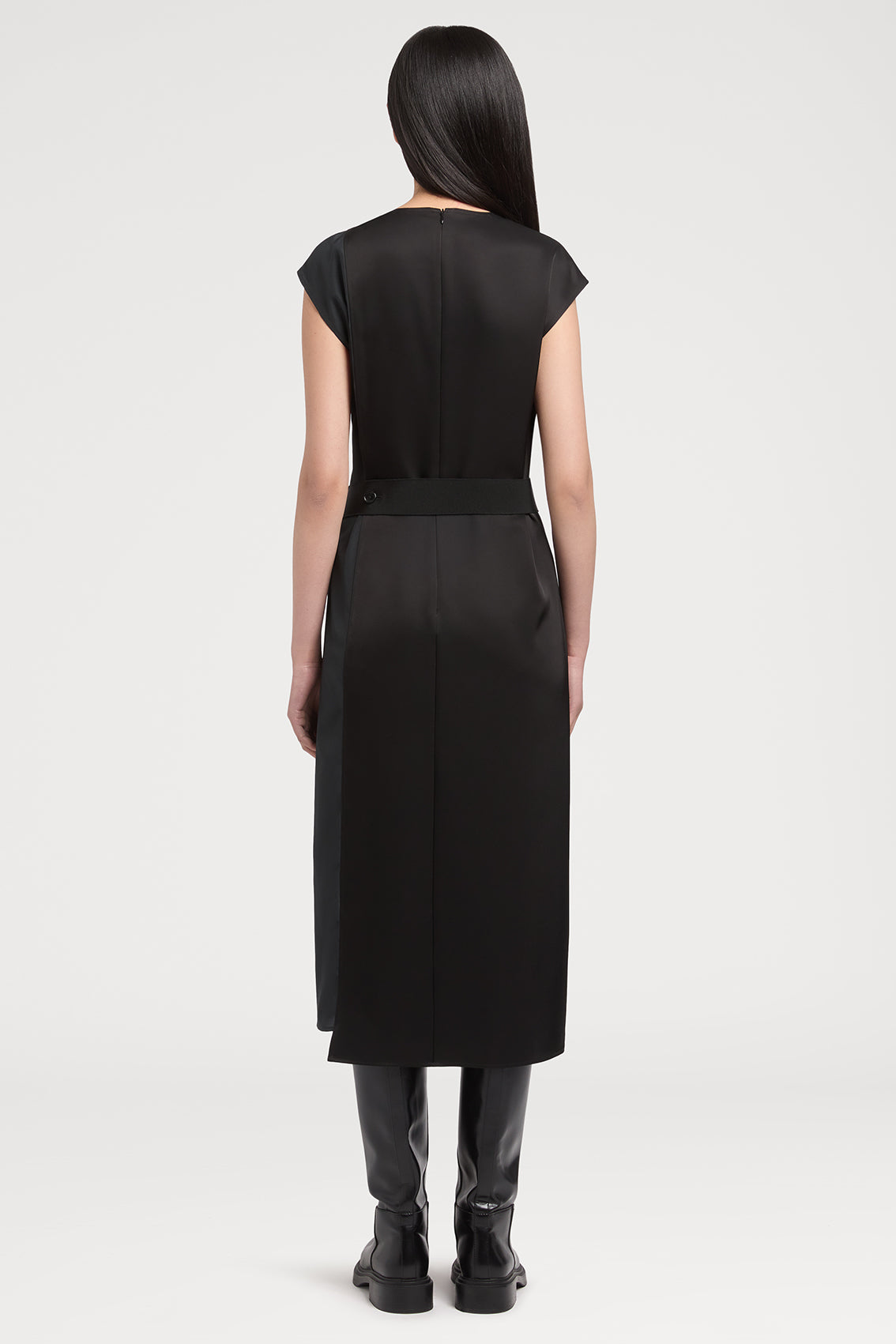 ports 1961 black shirt dress Ports 1961 prototype dress-shirt in wool and pleated fabric, Italy 2020