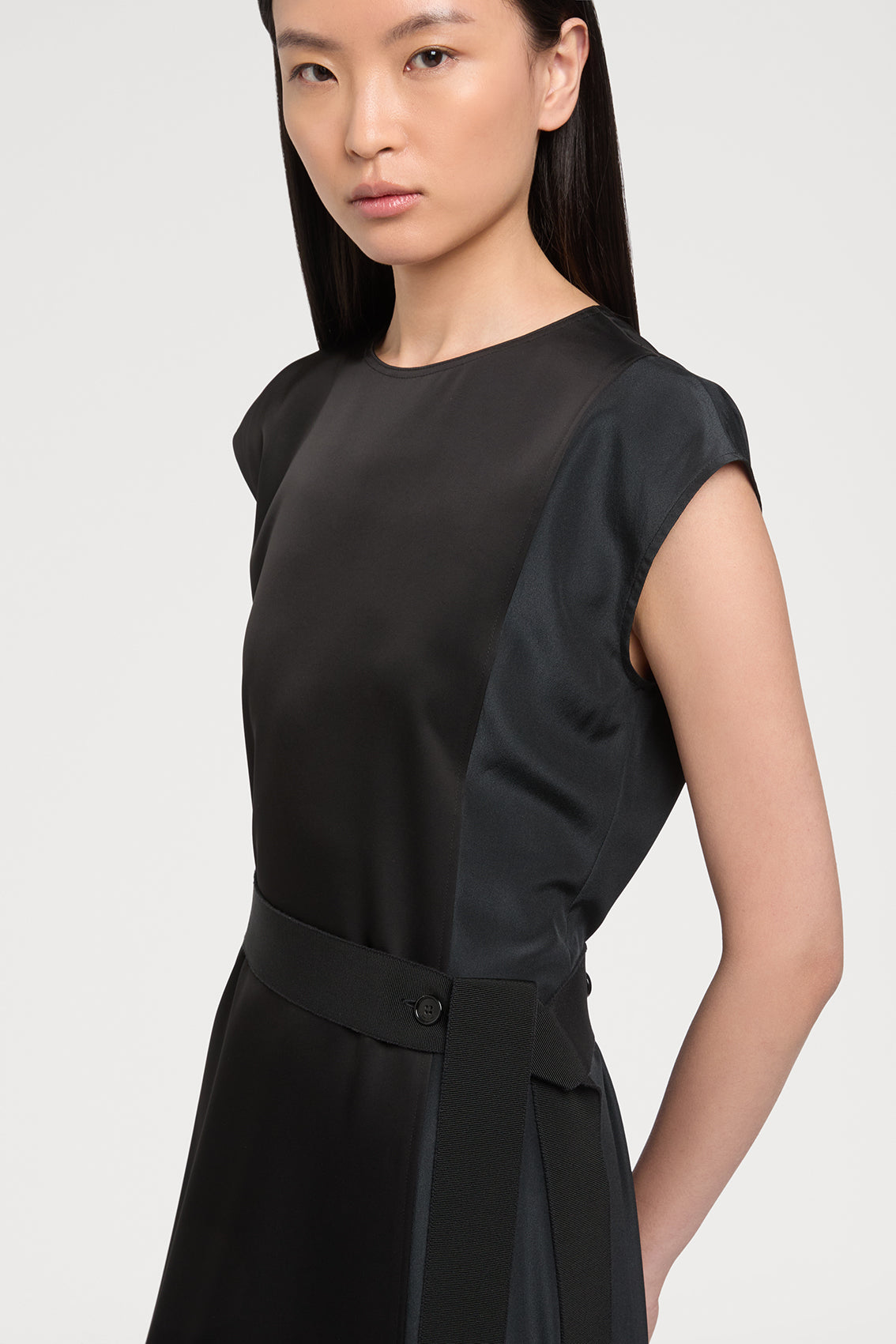 ports 1961 black shirt dress EFFORTLESS ELEGANCE IN LEATHER DRESS, 999-BLACK / 34