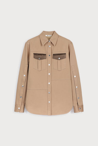 LUXURIOUS CAMEL HUE CARGO SHIRT