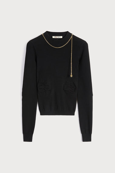 STRIKING GOLD METAL DETAILS KNITWEAR