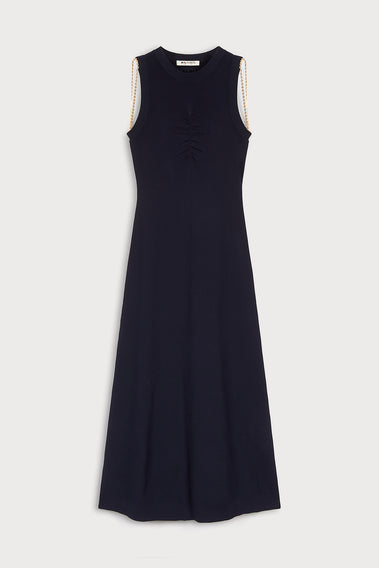 GOLDEN CHAIN STRAP ONE-PIECE KNITTED DRESS