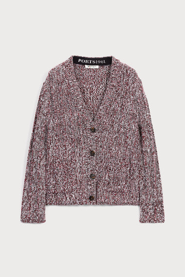 RICH BURGUNDY WOOL MIX CARDIGAN