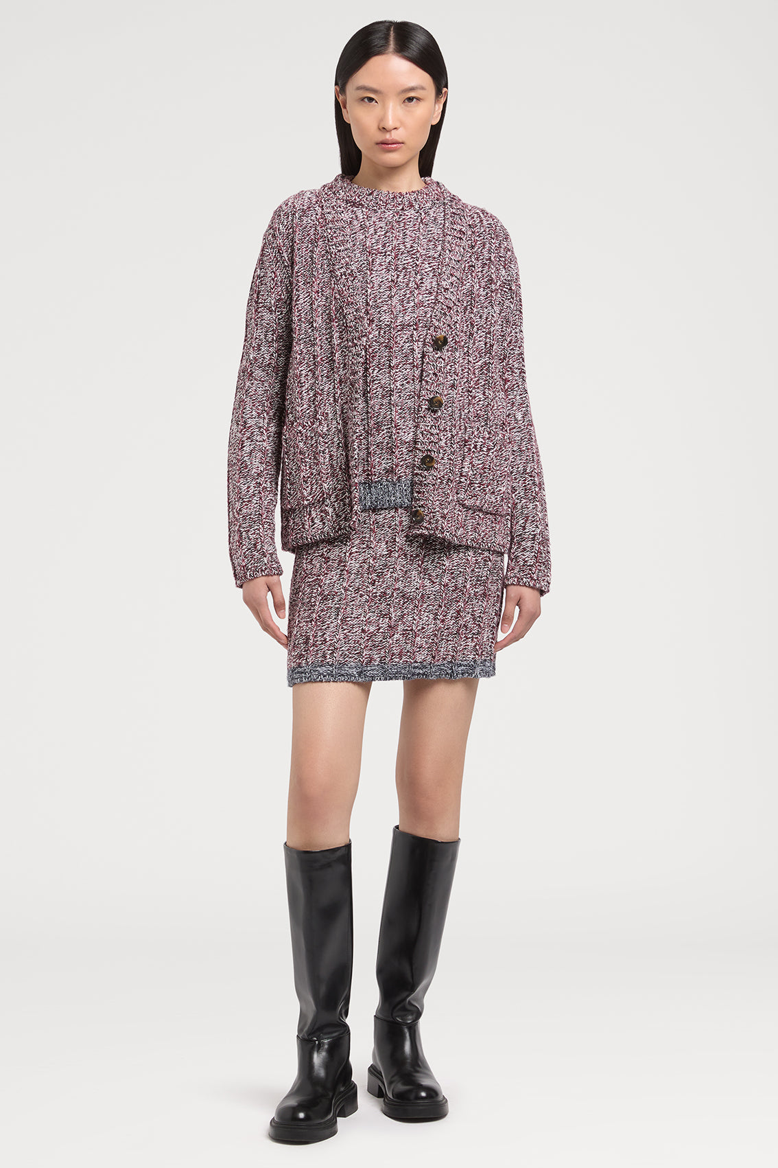 RICH BURGUNDY WOOL MIX KNITWEAR