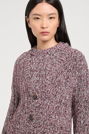 RICH BURGUNDY WOOL MIX CARDIGAN