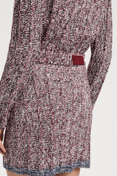 RICH BURGUNDY WOOL MIX SKIRT