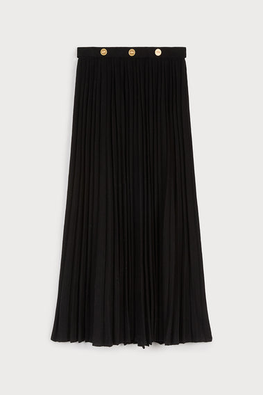 CHIC KNITTED SKIRT WITH GOLD BUTTONS