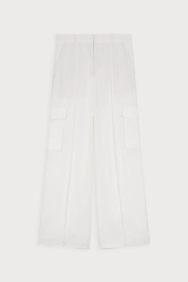 LUXURIOUS PURE WHITE VISCOSE PANTS