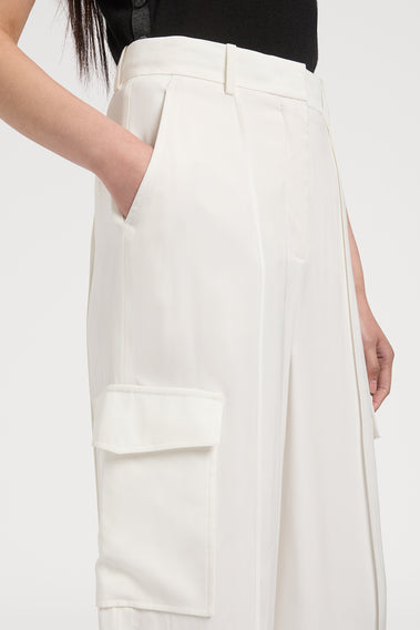 LUXURIOUS PURE WHITE VISCOSE PANTS