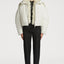 Double Pull Zipper Down Jacket in Optic White