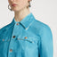 Cropped Denim Jacket in Aquamarine