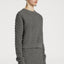 Crew Neck Felted Bubble Long Sleeve Sweater Top in Grey