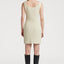 Sleeveless Bubble Stitch Knitted Dress in Ivory