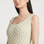 Sleeveless Bubble Stitch Knitted Dress in Ivory
