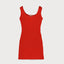 Sleeveless Bubble Stitch Knitted Dress in Fire Red