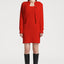 Sleeveless Bubble Stitch Knitted Dress in Fire Red