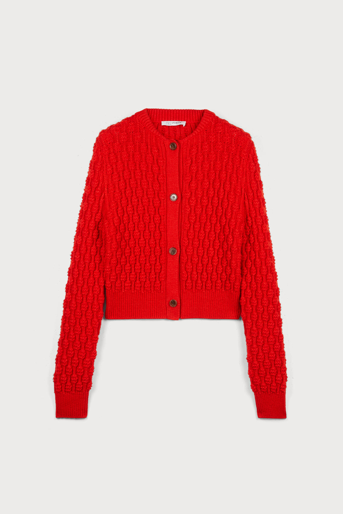 Bubbles Cardigan in Fire Red